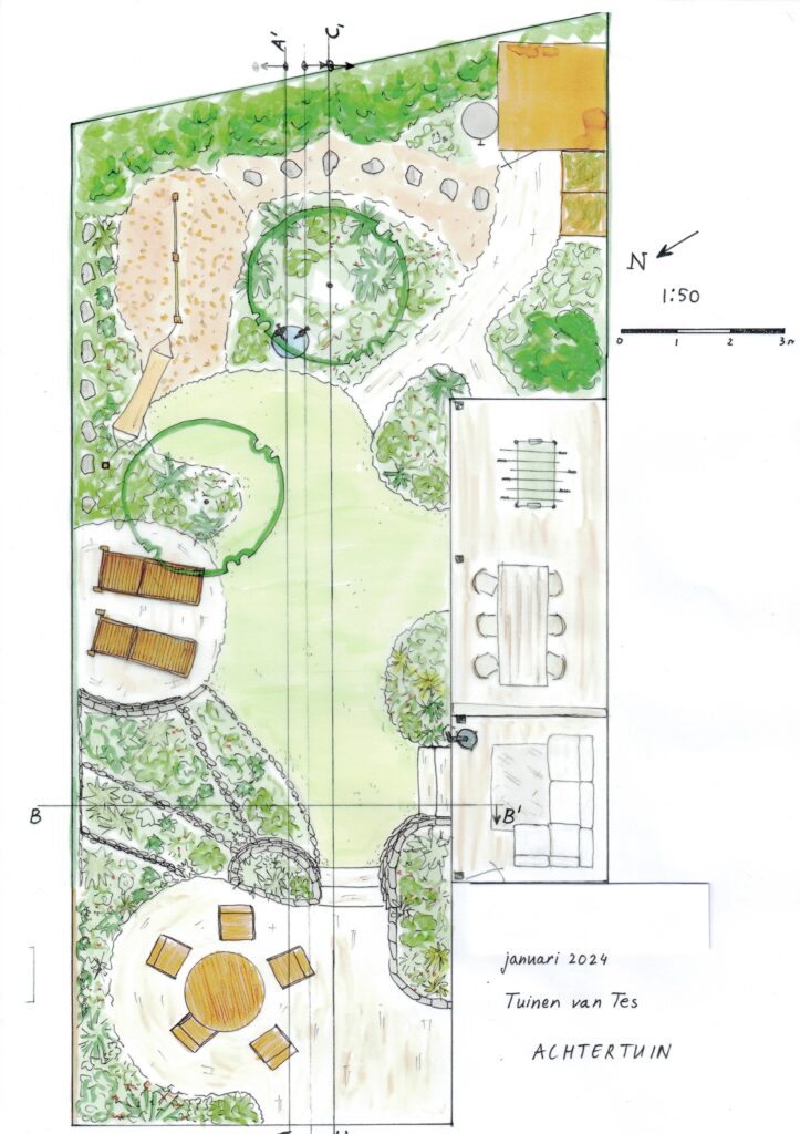 Tuinontwerp achtertuin Soest